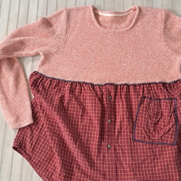 Abercrombie Vintage Upcycled Funk Boho Patchwork Oversized Tunic Dress Sweater - Picture 7 of 8